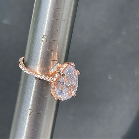 🌟🌟SOLD ITALO JEWELRY rose gold classic PEAR engagement ring brilliant stobox 6 - Picture 7 of 15